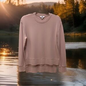 ◼️ Super Soft Crew Neck Sweatshirt XS PINK Split side